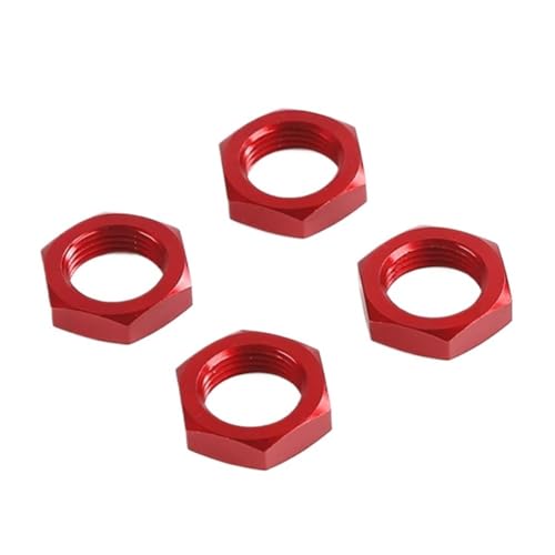 TIAJTHYD Hochwertiges 24-mm-Radmuttern-Kit aus Metall for die Vorder- und Hinterachse for 1/5 Losi 5ive T Rovan Rofun LT SLT King Motor X2 FID QL DDT RC-LKW-Teile(Rood) von TIAJTHYD