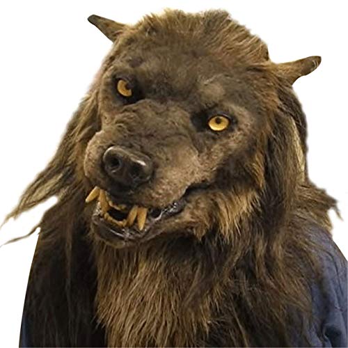 TIANHUA Werwolf Gesichtsbedeckung Leuchtende Augen Bewegliche Ohren und Kiefer für Halloween Cosplay Leuchtende Augen Bewegliche Ohren und Kiefer Werwolf Gesichtsbedeckung Halloween Cosplay Party von TIANHUA