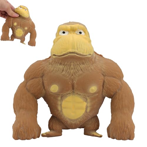 TIANLIN Gorilla-Figur zum Stressabbau, 16 cm Braun Anti-Angst-Reizbarkeits-Gorilla-Spielzeug, Weiches Squeeze-Spielzeug, Geeignet für Freizeit, Unterhaltung, Stressabbau von TIANLIN