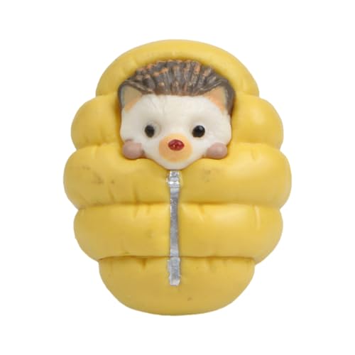 TIANQUXNGI Kleine Igel, Schlafsack, Ornament, Cartoon, gesteppter Mantel, Tierfigur, Spielzeug, Miniatur für Kinderzimmer, Gartendekoration von TIANQUXNGI