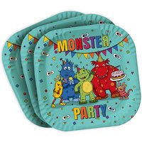 Monster Partyteller, 8 Stk, 23cm x 23cm von TIB Heyne & Co. GmbH