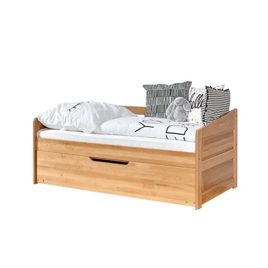 TiCAA Sofabett Mini Micki Buche natur mit Zusatzbett inkl. 2 Matratzen von TICAA