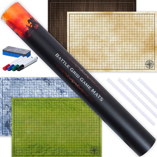 TIDYBOSS d&d Starter-Set, 2 x doppelseitige 4 Gelände, 24 x 36 Spielgitter-Matte, DND-Zubehör inklusive trocken abwischbaren Markern, Radiergummi und Clips TIDYBOSS d&d Starter-Set, 2 x doppelseitige 4 Gelände, 24 x 36 Spielgitter-Matte, DND-Zubehör inklusive trocken abwischbaren Markern, Radiergummi und Clips von TIDYBOSS