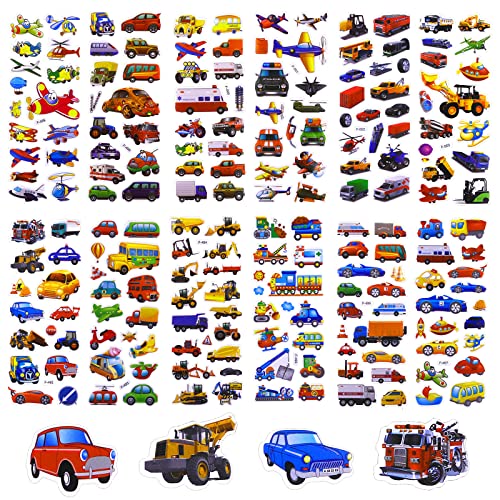 TIESOME 3D 12 Blatt Auto Sticker, Aufkleber Kinder Autos und LKW Aufkleber Feuerwehr Sticker DIY Kinderaufkleber für Handwerk Scrapbooking Mädchen Jungen Lehrer von TIESOME