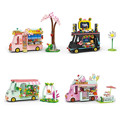 Food Truck, Imbisswagen-Spielzeugverkäufer, Minifiguren und Zubehör, LKW-Spielzeugbauset, Burger-Truck, Fantasievolle Rollenspielidee für Jungen und Mädchen (Typ 1) von TIKATARER