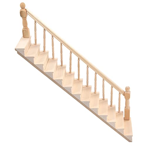 Miniaturmöbel, Treppenhaus Im Maßstab 1:12 mit Treppe aus Birkenmaterial Zum Aufhängen an der Wand mit Einer Höhe von 22–25 cm (rechte Armlehne) von TIKATARER