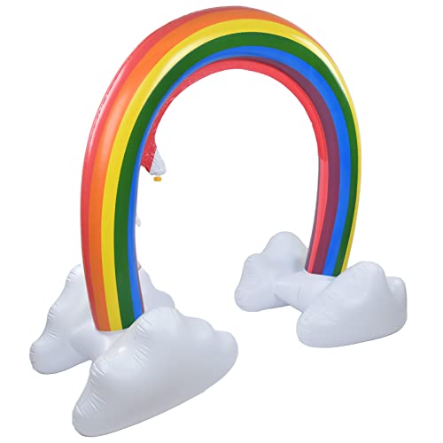 Regenbogensprinkler, Kindersprinkler, Regenbogenbogen, Aufblasbarer Wolkensprinkler, Wasserpark, Spielzeugspiele, Zusammenklappbar, Dickes PVC, Buntes Bogenbrückenspielzeug, von TIKATARER