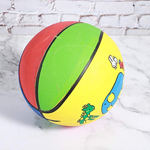 TIKATARER Größe 3 Basketball, Kleiner Basketball, Kinderbasketball, Grobe Partikelstruktur, 7,09 Zoll, Gummi, Kätzchenfahrt, Elefant, Kinderbasketball, Mini-Outdoor-Basketball für 1–5 von TIKATARER