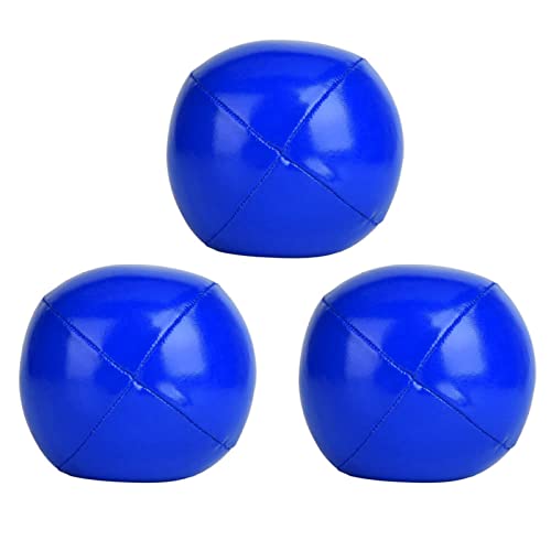 TIKATARER Jonglierbälle, Jonglierbälle 3 Stück 6,3 cm PU + Clown-Jonglierball-Set aus Feinem Gummi mit Netztasche für Anfänger und Profis (Blue) von TIKATARER