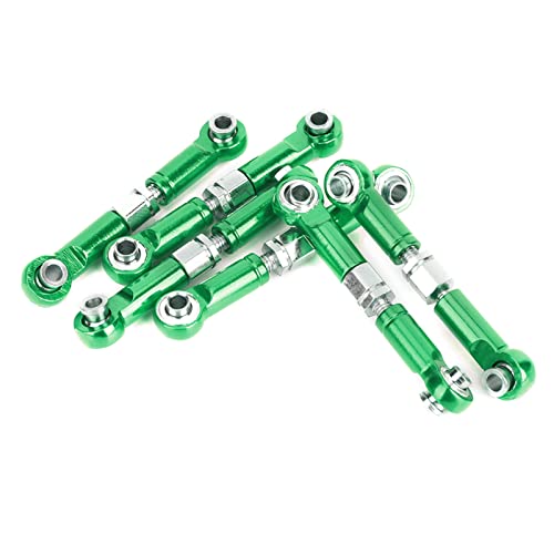 TIKATARER RC Hintergestänge Zugstange, RC Servo Link RC Autoteile Fernbedienung Autozubehör 6 Stück Metall Zugstange Lenkgestänge Servo Link Zugstange für Wltoys 1/18 A959 RC Auto (Green) von TIKATARER