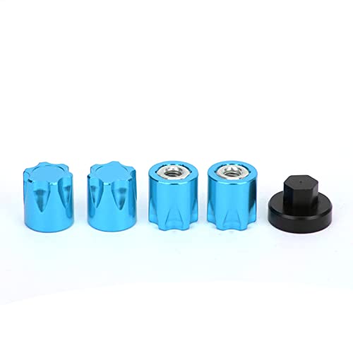 TIKATARER RC M4 Radmutter 4 Stück Felgenmittenkappe M4 Mutter RC Auto Felgenmittenkappenadapter Felgenmittenkappe Nabe Felgenmittenabdeckung Passend für TRX4, Axial SCX10 90046 D90 (Blue) von TIKATARER