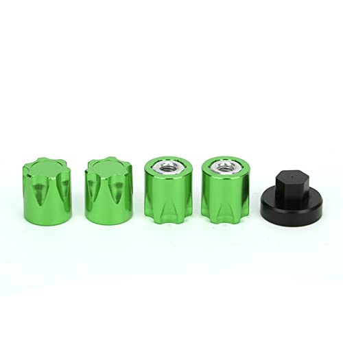 TIKATARER RC M4 Radmutter 4 Stück Felgenmittenkappe M4 Mutter RC Auto Felgenmittenkappenadapter Felgenmittenkappe Nabe Felgenmittenabdeckung Passend für TRX4, Axial SCX10 90046 D90 (Green) von TIKATARER