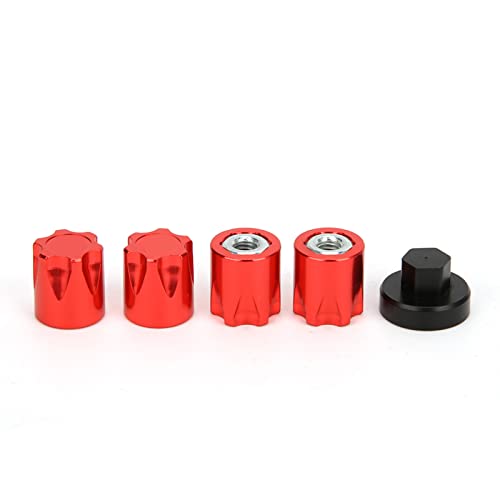 TIKATARER RC M4 Radmutter 4 Stück Felgenmittenkappe M4 Mutter RC Auto Felgenmittenkappenadapter Felgenmittenkappe Nabe Felgenmittenabdeckung Passend für TRX4, Axial SCX10 90046 D90 (Rot) von TIKATARER