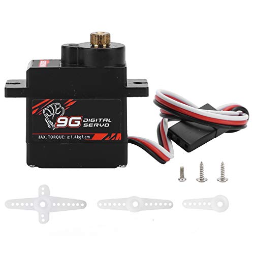 TIKATARER Servomotor, S0009M 9g Metal Gear Digital Servo Micro Servo RC Servo Lenkgetriebe Metal Gear Micro Fit für 1/24 RC Fixed Wing Duct Plane Car Boat von TIKATARER