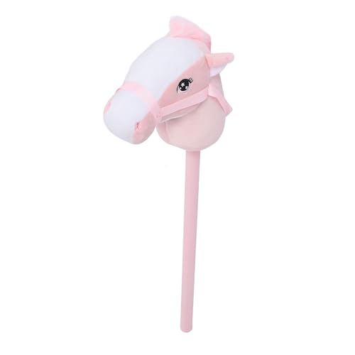 TIKATARER Stick Horse, Hobby Horse Stick Toy Horse Stick Toy 70 cm Plüsch und PVC Cartoon Simulierter Plüsch Handgefertigtes Hobby Horse (PINK) von TIKATARER