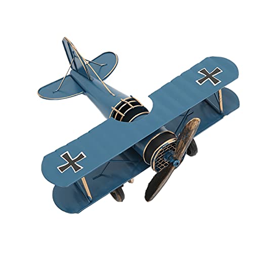 TIKATARER Vintage-Flugzeug-Dekor, Flugzeugmodelle, Flugzeug-Dekor mit Stabiler Struktur aus Eisen für Heimdekoration, Café-Ornament (Blue) von TIKATARER