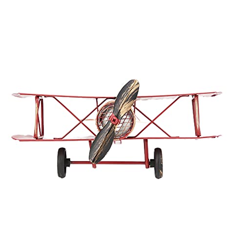 TIKATARER Vintage-Flugzeug-Dekor, Flugzeugmodelle, Flugzeug-Dekor mit Stabiler Struktur aus Eisen für Heimdekoration, Café-Ornament (Rot) von TIKATARER