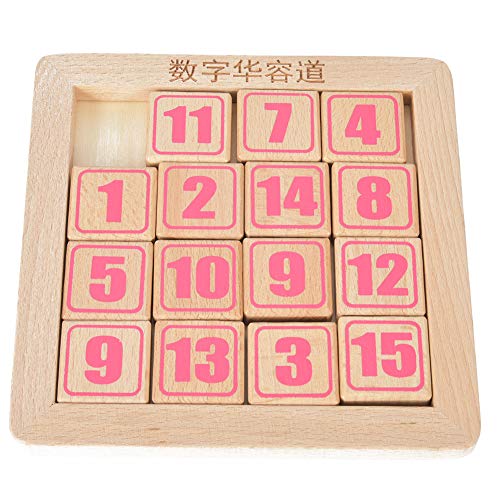 Zahlenpuzzle, Zahlenspielzeug Baby Digitales Zahlenpuzzle Spielzeug Zahlenblöcke Lernspielzeug aus Holz Mathespielzeug für Erwachsene (Digitale Huarong Road Pink Edition) von TIKATARER