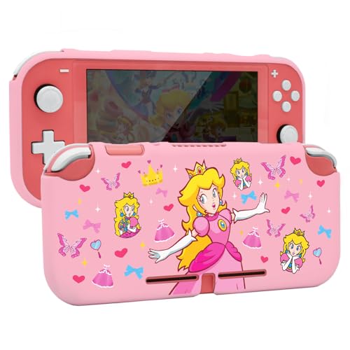 TIKOdirect Schutzhülle für Switch Lite, weiche Abdeckung, Stoßdämpfung, kratzfeste Schale mit niedlichem Muster, rosa Prinzessin von TIKOdirect