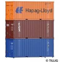 TILLIG 07706 TT Container-Set mit drei 20‘-Containern von TILLIG