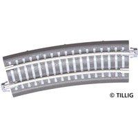 TILLIG 83772 H0m TT Bettungsgleis grau BR 3-ü: Gebogenes Gleis, R 396 mm/15° Übergang von TILLIG