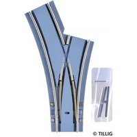 TILLIG 87144 H0m TT Y-Weiche R204/R250 links Asphalt von TILLIG