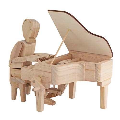 TIMBERKITS Automata Musician Pianist Mechanisches Holzpuzzle-Modellbausatz, Holz von TIMBERKITS