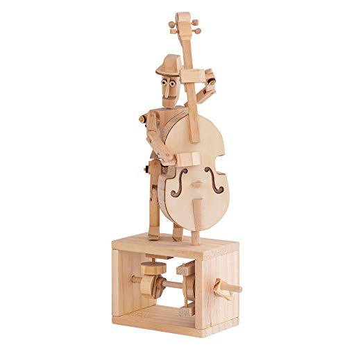 TIMBERKITS Double Bass Player Automata Musician Bassist Mechanisches Holzpuzzle-Modellbausatz, Holz, Wooden von TIMBERKITS