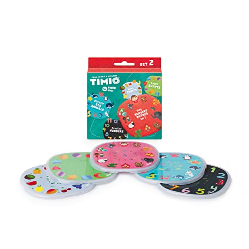 TIMIO Disc Set #2: 5 Audio Discs for The Player | Learn Numbers, 96 Nursery Rhymes Vol. 2, Sea Animals, Shapes, Fruits | 8 Languages Included | Learning Toy from 2-6 Years von TIMIO