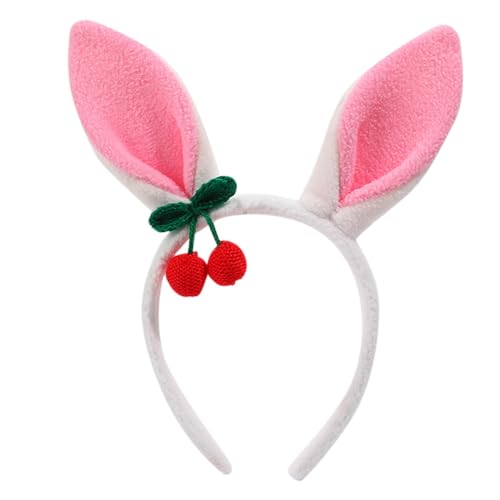 Kaninchen Ohren Stirnband Plüsch Hase Hasenohren Haarreif Karneval Ostern Party Hochzeit Geburtstag Kostüm Cosplay Damen Hasenohren Stirnband Modische Niedlich Haarreif Mode (White, One Size) von TIMIYUYU