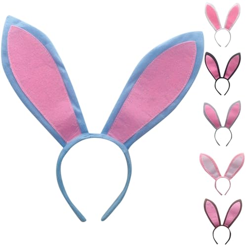 Ostern Hasenohren Stirnband 1 Stück Kaninchen Ohr Haarband Zubehör Ostern Cosplay Party Kostüm Hasenohr Zubehör Ostergeschenk Osterhasen Hüte Kostüm Zubehör Erwachsene Karneval Party (Black, One Size) von TIMIYUYU