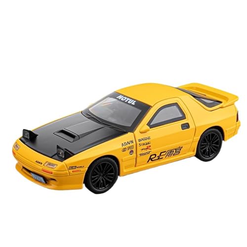 TIMJAN for 1:32 Rx7 Text D Car Model Alloy Sports Car Explore The Wonderful World of Car Models(Yellow) von TIMJAN