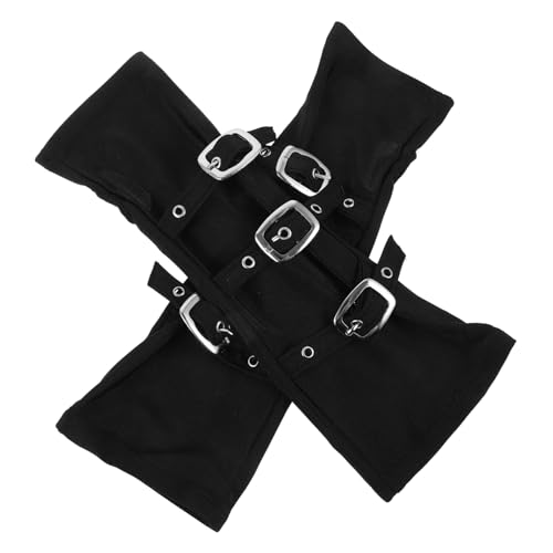 TINEASUR 1 Paar Halloween-Armband Punk-Armschützer Halloween-Cosplay-Stütze Schwarze Armstulpen Piraten-Stiefelabdeckungen Cosplay Armschutz Armschienen Halloween-Accessoire Stoff Black von TINEASUR