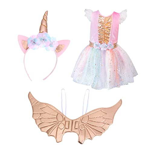 TINEASUR 1 Satz Einhorn Kostüm Cosplay-zubehör Zubehör Für Partykostüme Einhorn Puffrock Kostüme Für Mädchen Geburtstags-outfit -tutu-kleid Einhorn-tutu-kostüm Polyester (polyester) von TINEASUR