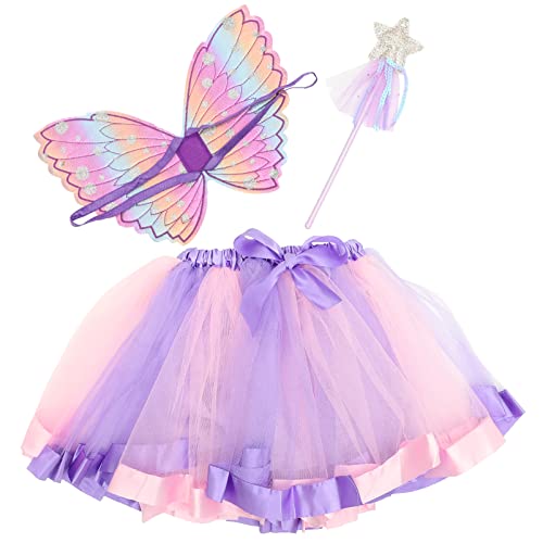 TINEASUR 1 Satz Flügel verkleiden Requisiten Kostüm Zauberstäbe für Mädchen Kinderkostüm halloween costume halloween kleidung Urlaub verkleiden Urlaub schöner Zauberstab Tuch Violet von TINEASUR