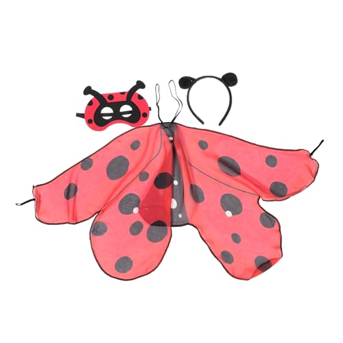 TINEASUR 1 Satz Marienkäfermasken für Kinder Ladybug Kostümzubehör Ladybug Kopfschmuck Marienkäfer Flügel Marienkäfer-Haarband Marienkäferkostüme für Halloween Marienkäferkostüm für Mädchen von TINEASUR