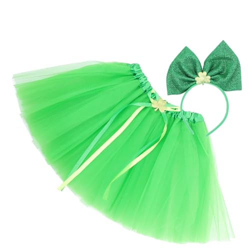 TINEASUR 1 Satz Partykleidung kinderkleider kinderkleidung cosplay costumes tutu rock kinderbekleidung Kinderkommode dekoration Partygeschenke St Patrick Stirnband Gittergewebe Green von TINEASUR