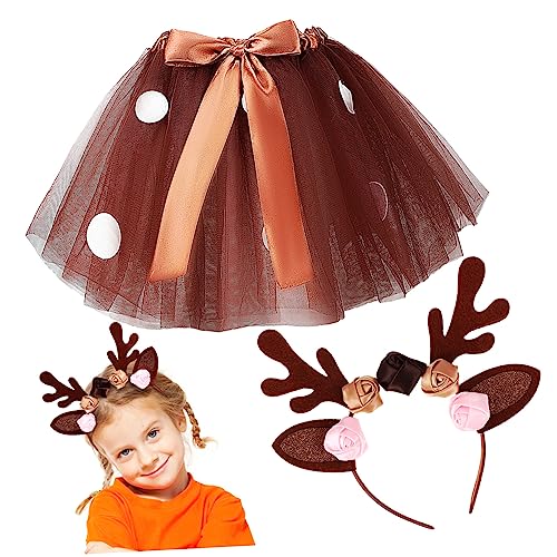 TINEASUR 1 Satz Reh Tutu verkleiden Elchkostüm Kostüme Weihnachtshirsch Cosplay weihnachtskleider kinder weihnachtskleider für kinder Geweih-Stirnband realistisch Geweih Stirnband Polyester von TINEASUR