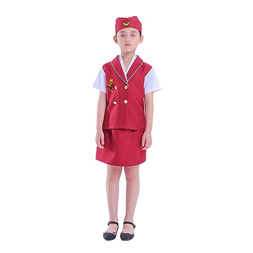 TINEASUR 1 Satz Rollenspielkostüm für Kinder Halloween-Kostüme für Mädchen Kinder-Outfits Kinderkostüm Flugbegleiterin Kostüm für Mädchen Cosplay-Kostüm für Kinder Cosplay-Zubehör von TINEASUR