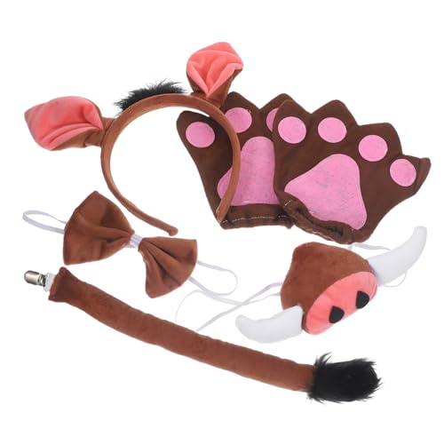 TINEASUR 1 Satz Schweinchen-Partykostüm für Kinder halloween costume halloween kleidung kinderkleidung kinder costume Stirnband Schweineohren Stirnbänder Ohrstirnbänder für Mädchen Stoff von TINEASUR