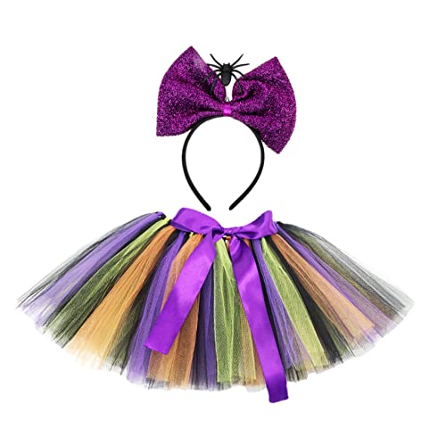 TINEASUR 1 Satz Tutu-Rock-Stirnband Kleinkind-Outfit Mädchen-Outfits Halloween-Kleidung Mädchenkostüme Tüllrock halloween theme halloween kinder party Gazekleid Halloween-Rock Gittergewebe von TINEASUR