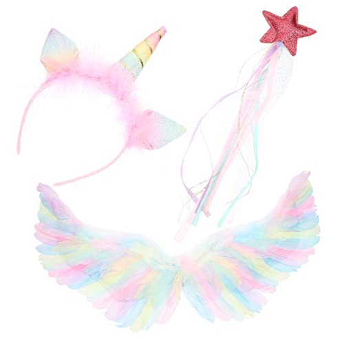 TINEASUR 1 Satz erwachsener feenflügel fairy wand Maskenball Kostüm Zauberstab Engelsflügel einhorn stirnband Feenflügel für Erwachsene Winkelflügel Mädchen Plastik von TINEASUR