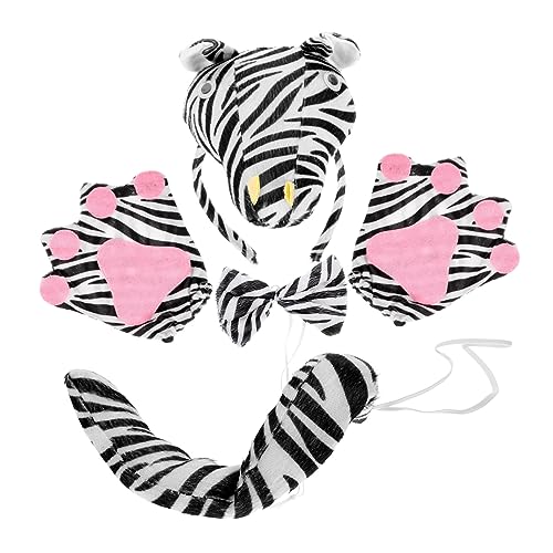 TINEASUR 1 Set Halloween Zebra Stirnband Zebra Zubehör Damen Erwachsene Zebra Ohren Halloween Kostüme Für Zebra Kostüm Tierkostüm Erwachsene Zebra Stirnbänder Für Damen Stoff von TINEASUR