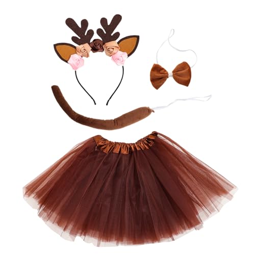 TINEASUR 1 Set Plüsch Kopfkleidung Mädchen Rentier Outfit Animal Stirnbänder Tier Ohren Stirnband Zum Anziehen Für Kinder Hirschkostüm Tier Ohren Stirnband Für Zoo Tierkostüm von TINEASUR