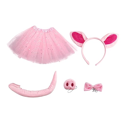 TINEASUR 1 Set Plüsch Stirnband Melodrama Performance Haarnadel Schweinchen Stirnband Rock Anzug Requisiten Schweineohren Kostüm Cosplay Kostümzubehör Tier von TINEASUR