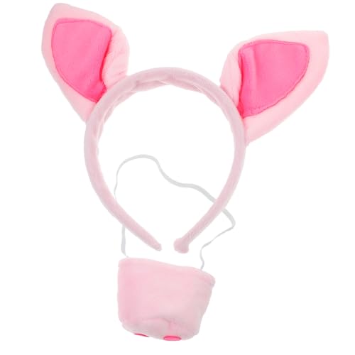 TINEASUR 1 Set Schweinenase Haarband Schweine Stirnband Schweinezubehör Tiernase Tier Cosplay Kostüm Tierstirnband Schweineohr Deko Tiere Kostüm Schweinekostüm Tierkostüm Rollenspiel Nase von TINEASUR