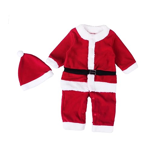 TINEASUR 1 Set Weihnachtsmann Kostü Für Jungen 80cm Inkl ütze Und Kleidung Ideales Weihnachts Outfit Für Perfekt Für Cosplay Und Weihnachtsfeiern von TINEASUR