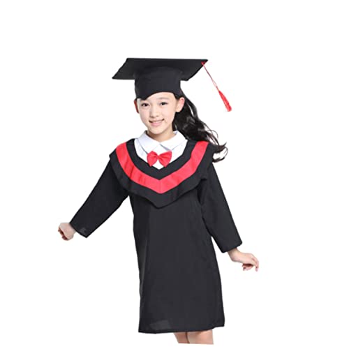 TINEASUR 1 Stück Abschlusskleid Und Hut Abschlusskleid Und Quasten Abschlusskleid Und Mütze Abschlusskleid Für Kinder von TINEASUR