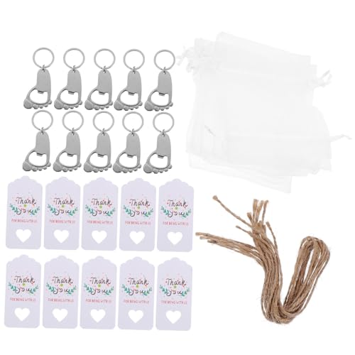 TINEASUR 10 Sätze Fußflaschenöffner Babypartybevorzugungen für Jungen Babypartybevorzugungen für Gäste willkommensgeschenk taufgeschenke Zubehör für die Babyparty Danke-Tag Metall von TINEASUR