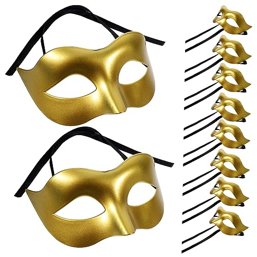 TINEASUR 10 Stück Goldene Halloween Zubehör Tiermasken Halloween Masken Aus Kunststoff Kopfbedeckungen von TINEASUR